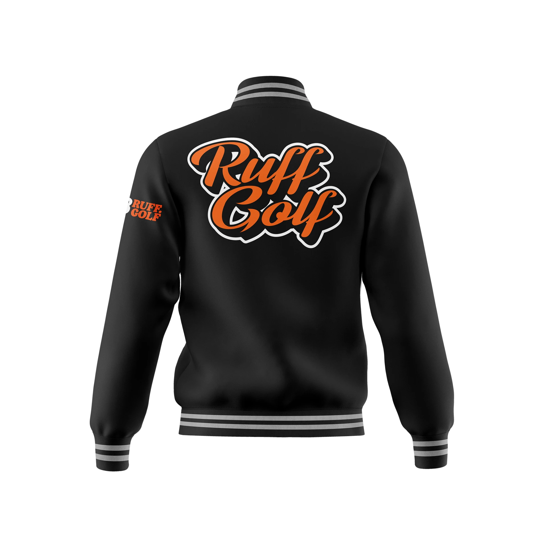 RUFF.GOLF College Jacket mit Script-Logo auf dem Rücken